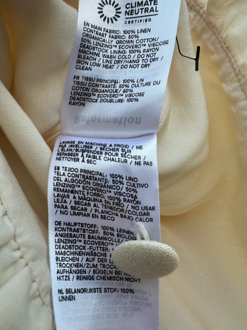 NWT Reformation Bess Linen Top Sugar Cream Cropped Romantic Boho Prairie XS - Picture 3 of 7